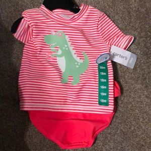 Carters Baby girl 18 month 3 piece swim suit